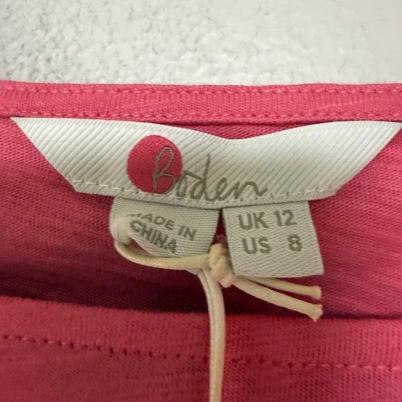 Boden Pink Cotton Eyelet Embroidered Short Sleeve Top J0386 US 8 - Picture 5 of 8
